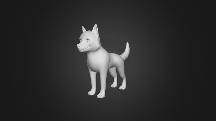 Cartoon Husky Example 3D Model