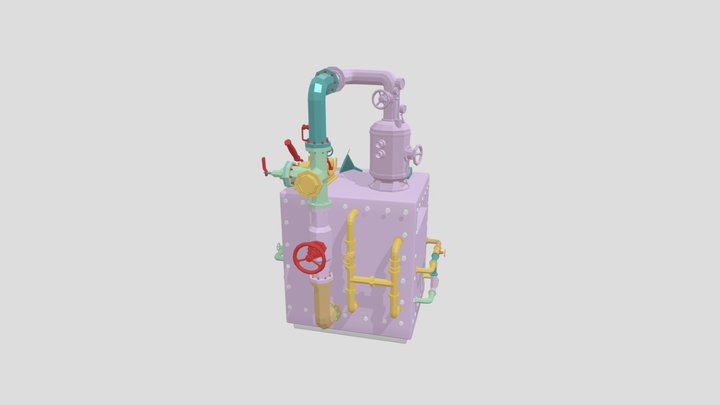Interactive Biscuit Factory Oven 3D Model