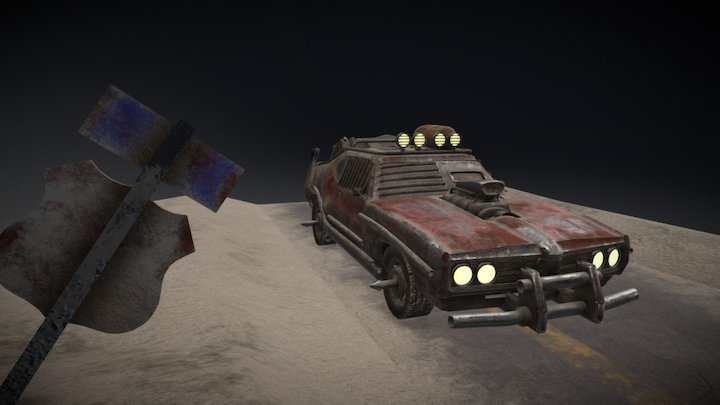 Mad Max Car and Road Version 2 3D Model
