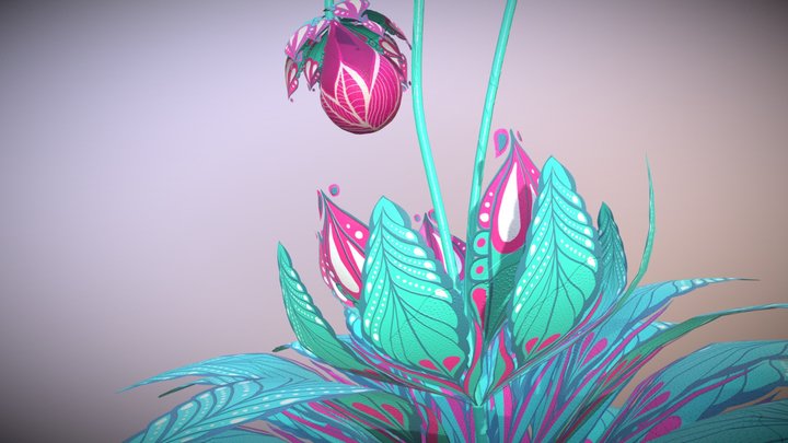 Planta Fantasía en flor 3D Model