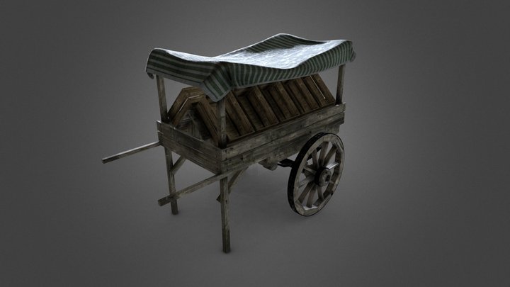 Old Fruit Cart 3D Model