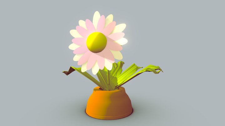 Flower in a Pot /Pot De Fleur 3D Model