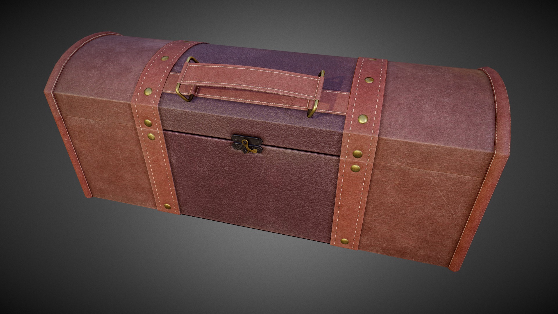 3D model Leather Chest - This is a 3D model of the Leather Chest. The 3D model is about a brown leather wallet.