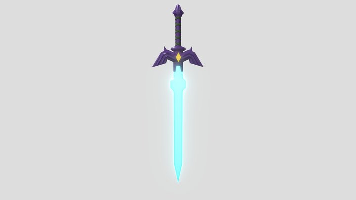High Poly Master Sword - Textured 3D Model