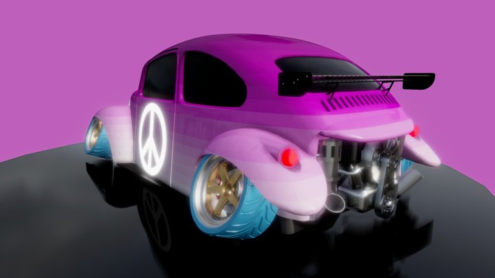 Dream hippie VW Beetle for the real ones – Modello 3D gratuito STL