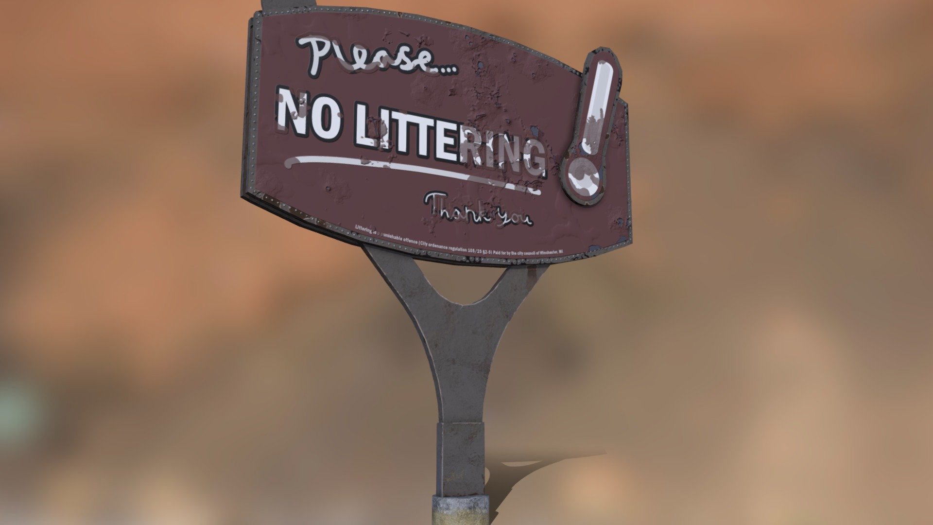Worn city billboard