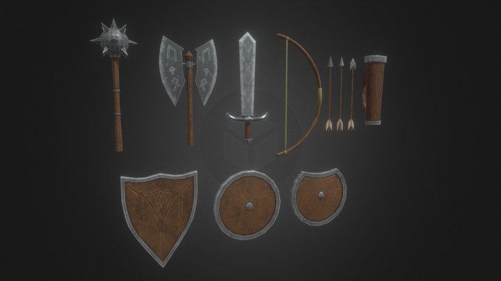 Weapons set 3D Model