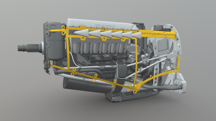XYZ Rolls Royce Merlin Draft 3D Model