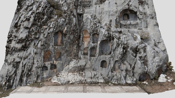 Ancient Cemetery inside a rock in Sagalassos 3D Model