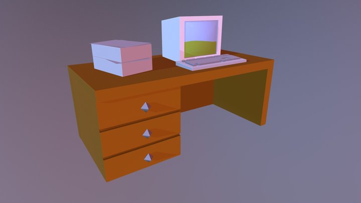 Household Props Challenge Day 02 - Desk 3D Model