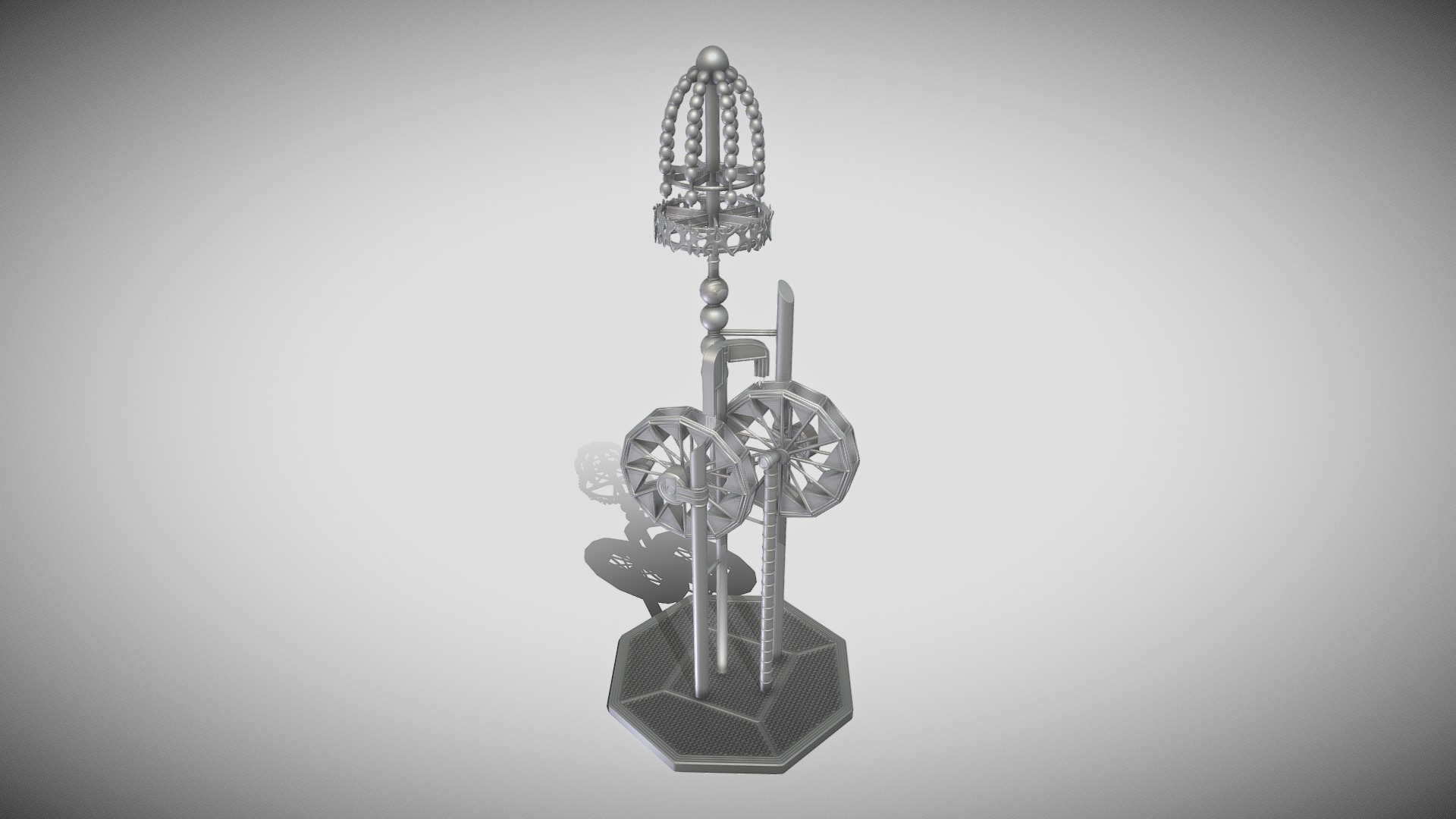 3D model Water Wheels Fountain (WIP-3) - This is a 3D model of the Water Wheels Fountain (WIP-3). The 3D model is about a close-up of a light bulb.
