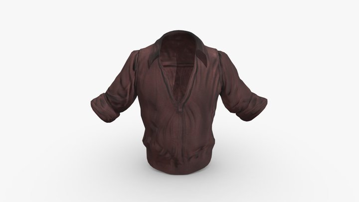 Red Cotton Shirt 3D Model