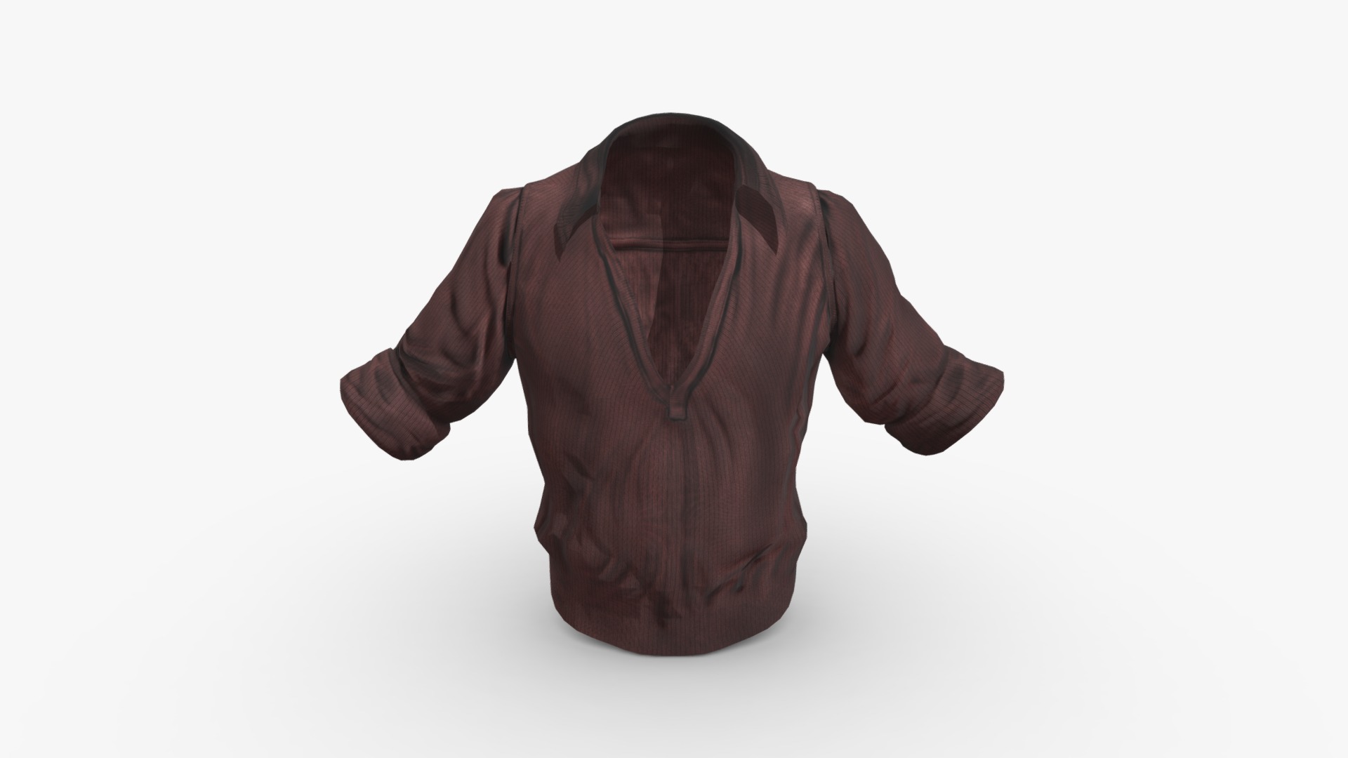 3D model Red Cotton Shirt - This is a 3D model of the Red Cotton Shirt. The 3D model is about a brown hooded sweatshirt.