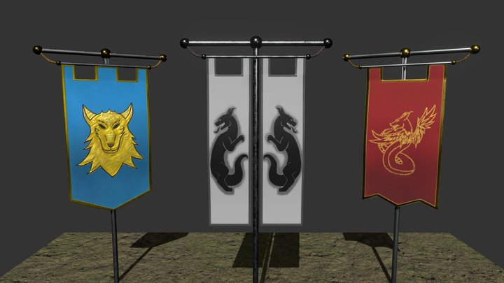 Game Banners 3D Model