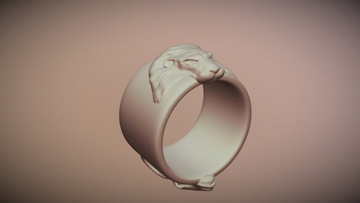 Lion Aries Ring 3D Model