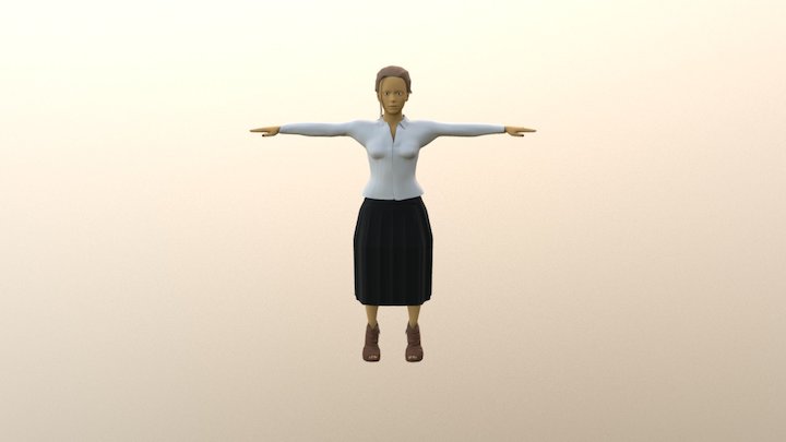 Female Worker 3D Model