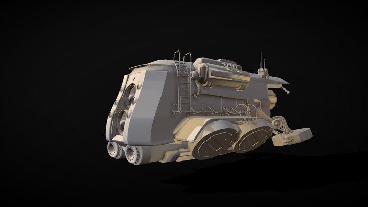 hovercraft train 3D Model