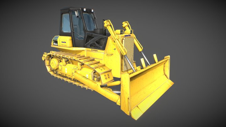 Komatsu Bulldozer D85ESS-2 Ripper 3D Model