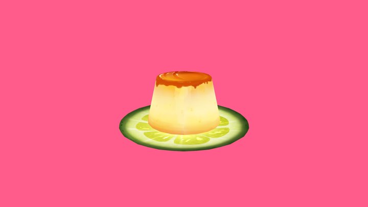 Cute Flan 3D Model