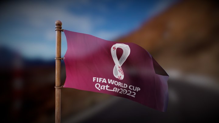 FIFA World Cup Qatar 2022 flag - Wind Animated 3D Model