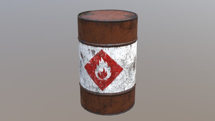Half Life inspired explosive barrel 3D Model