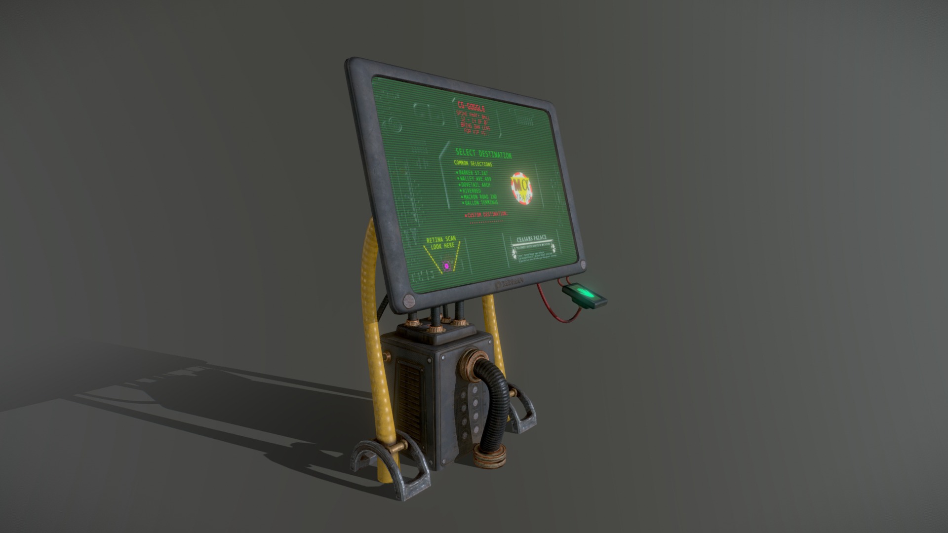 3D model sci-fi / cyberpunk Taxi order point terminal - This is a 3D model of the sci-fi / cyberpunk Taxi order point terminal. The 3D model is about calendar.