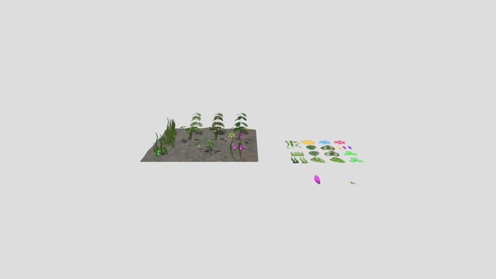 Low Poly Plants 3D Model
