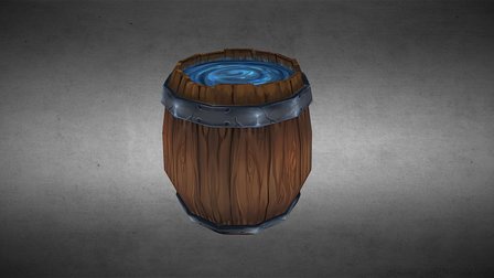 Hand Painted Barrel 3D Model