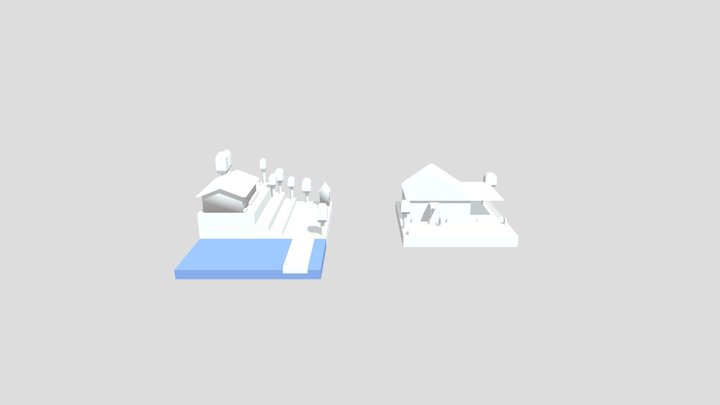 Forest Loner - Diorama and house blockout 3D Model
