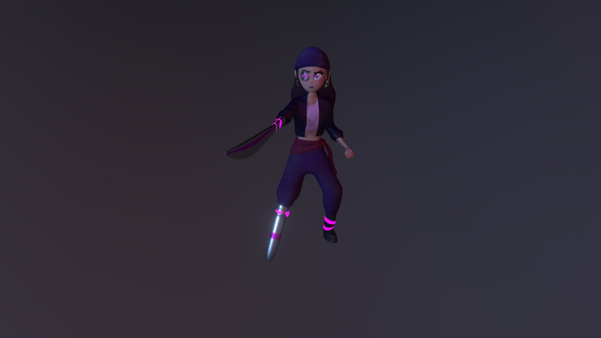 Cyberpunk Neon Pirate