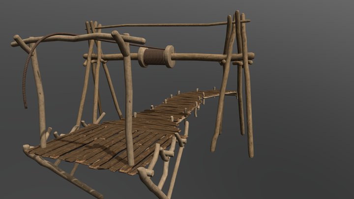 Mid Poly Bridge 3D Model