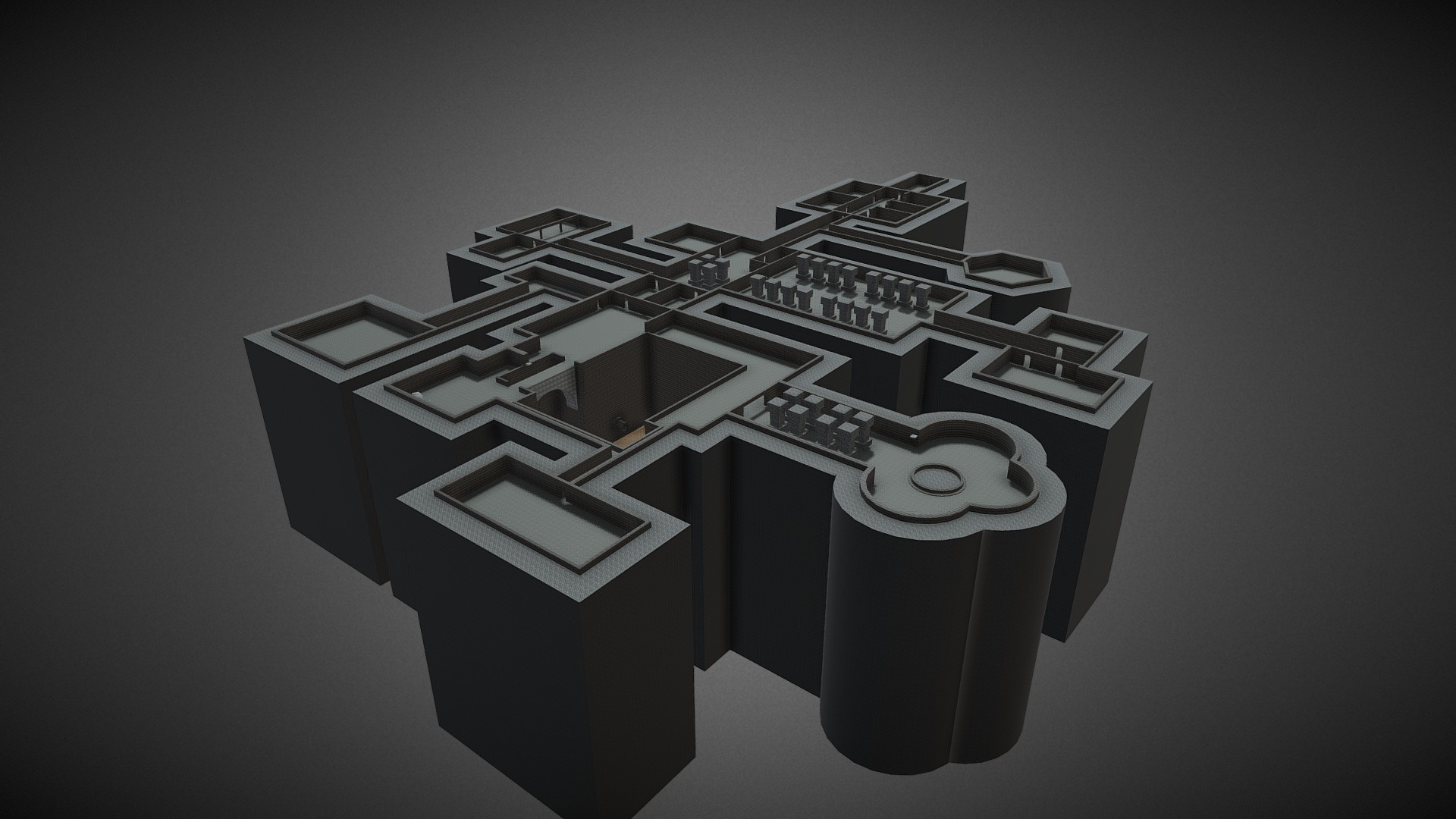 3D model Dungeon-Test - This is a 3D model of the Dungeon-Test. The 3D model is about a black and white photo of a computer tower.