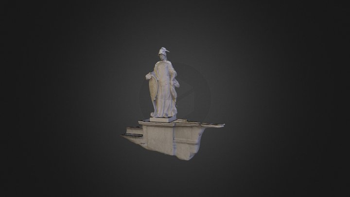 Roman Warrior Statue in Piran Slovenia 3D Model