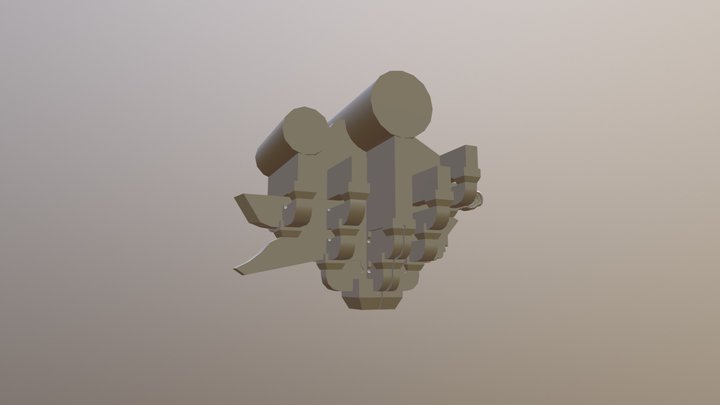 单昂角科补间斗拱构造 3D Model
