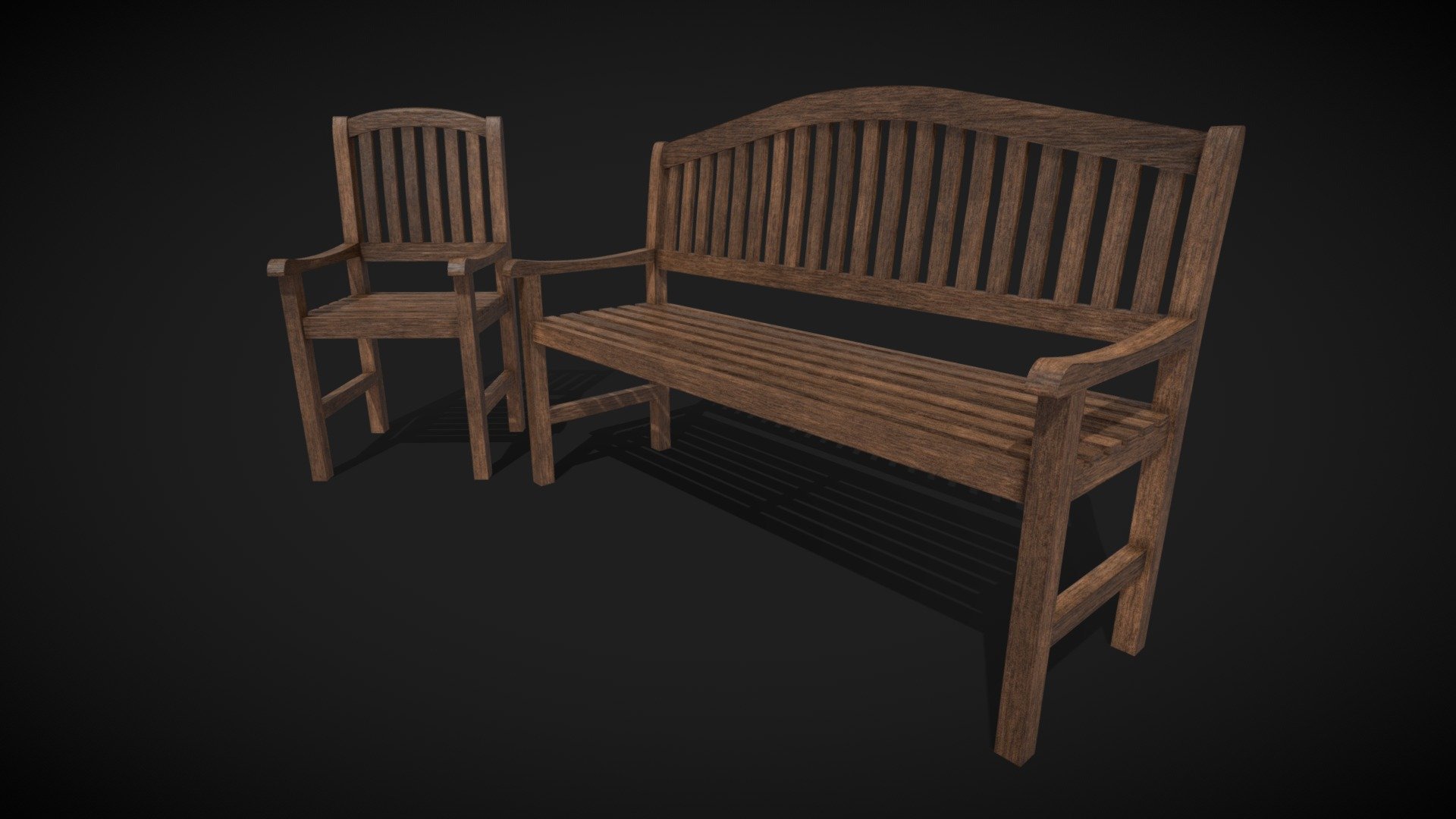 Bench and chair - Buy Royalty Free 3D model by SusanKing