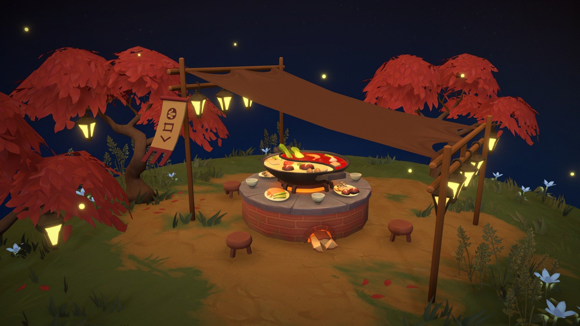 Hot Pot Camp 3D model by s.leonard [d7a20b4] Sketchfab