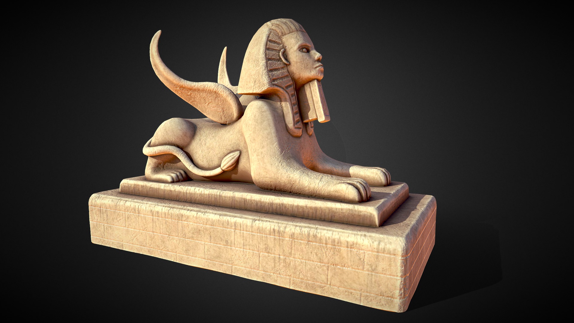 3D model Egypt Sphinx - This is a 3D model of the Egypt Sphinx. The 3D model is about a statue of a person riding a horse.