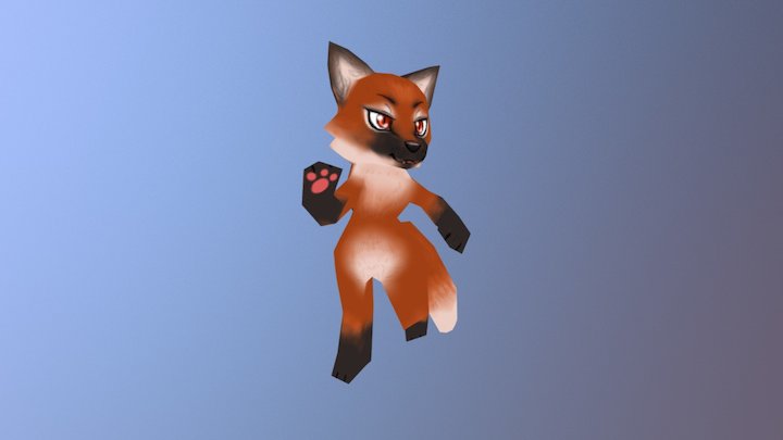 Low Poly Maned Wolf 3D Model