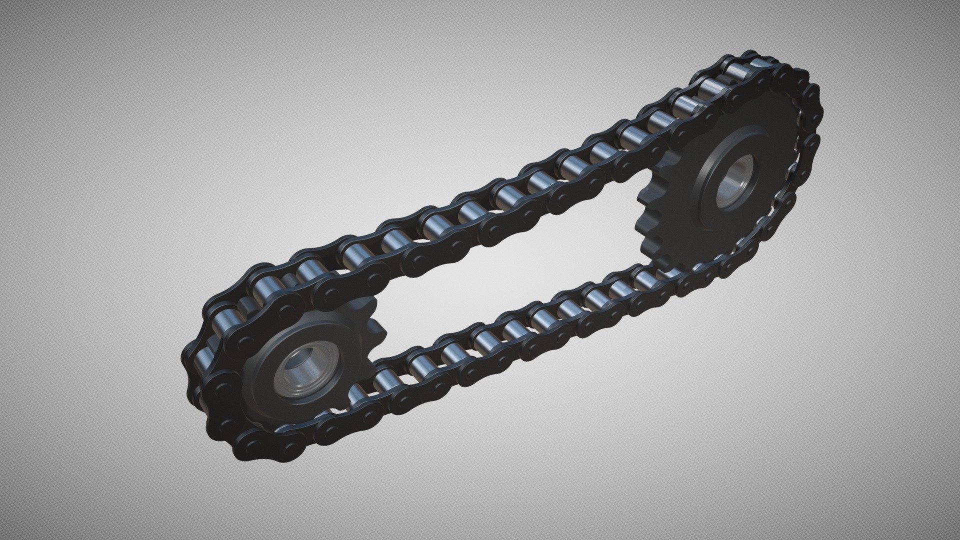 Roller chain and sprockets 3D model by C. Yamahata (cyamahat