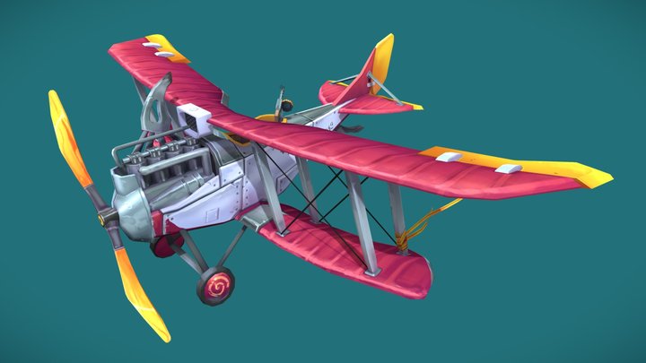 Stylized WWI Plane - Rumpler C.IV 3D Model