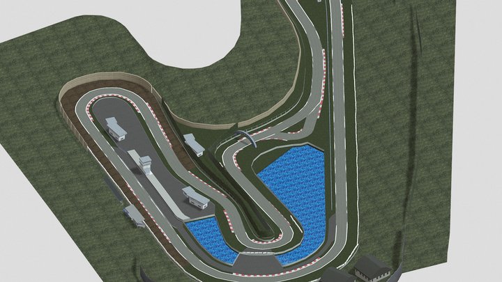 Low Poly Tsukuba Circuit 3D Model