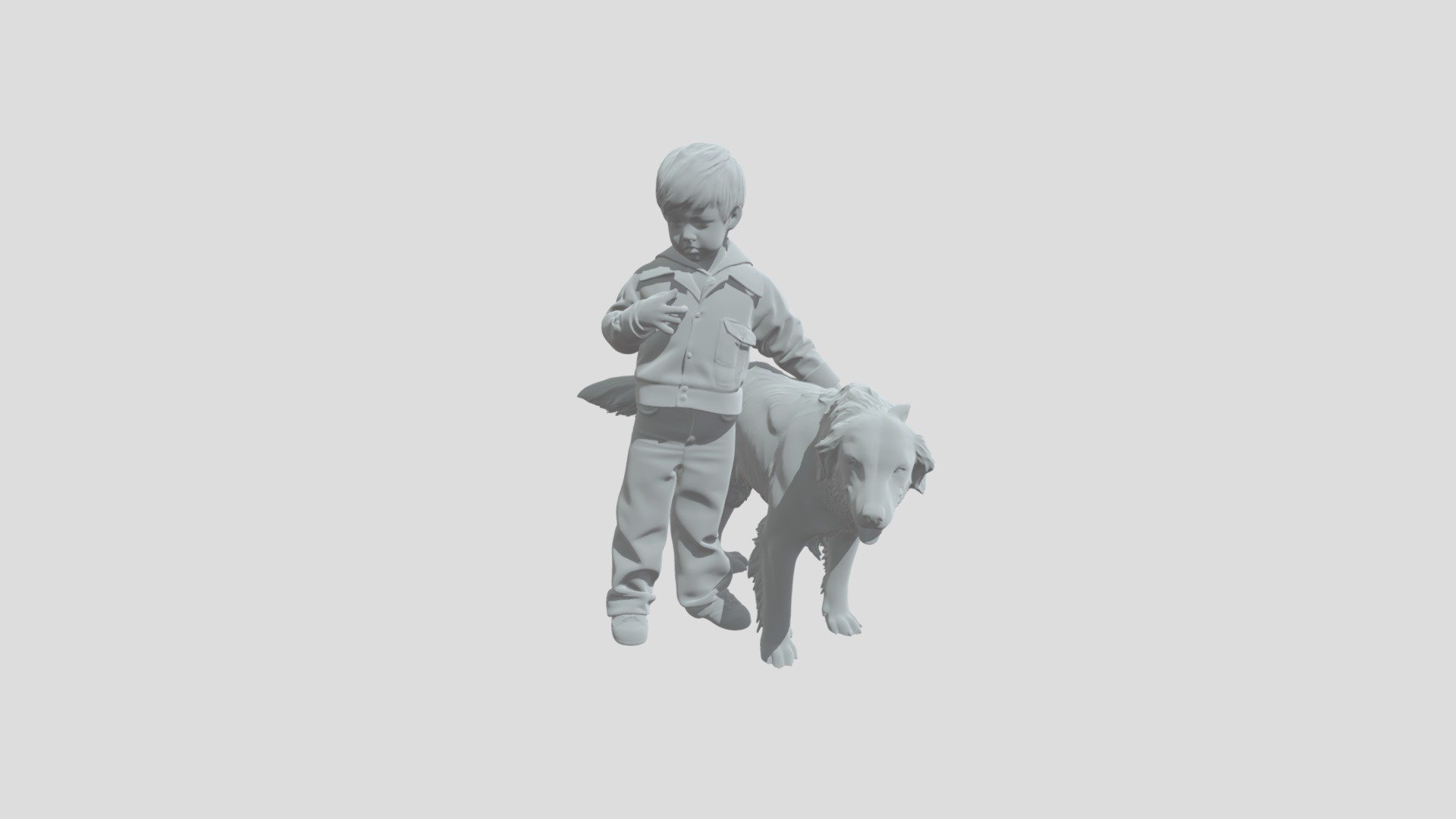 A boy and his dog - 3D model by Jamie Marwick (@J.Marwick) [d7a6ef2 ...