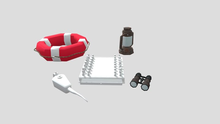 By the Ocean - Unwrap 2 More detailed props 3D Model