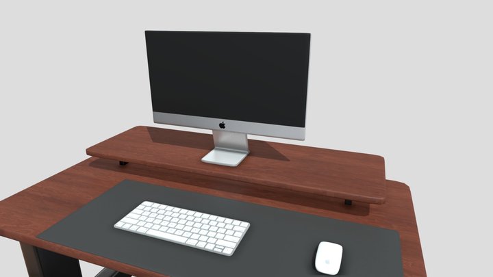 3d Imac with keyboard and mouse 3D Model