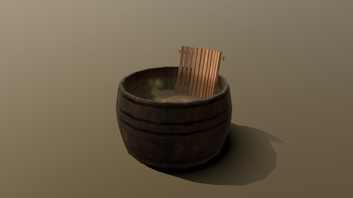 barrel bathtub 3D Model