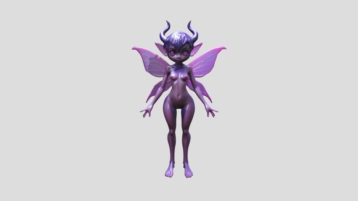 beautiful dark slime half-fairy 3D Model