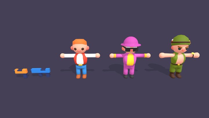 Low Poly Characters 3D Model