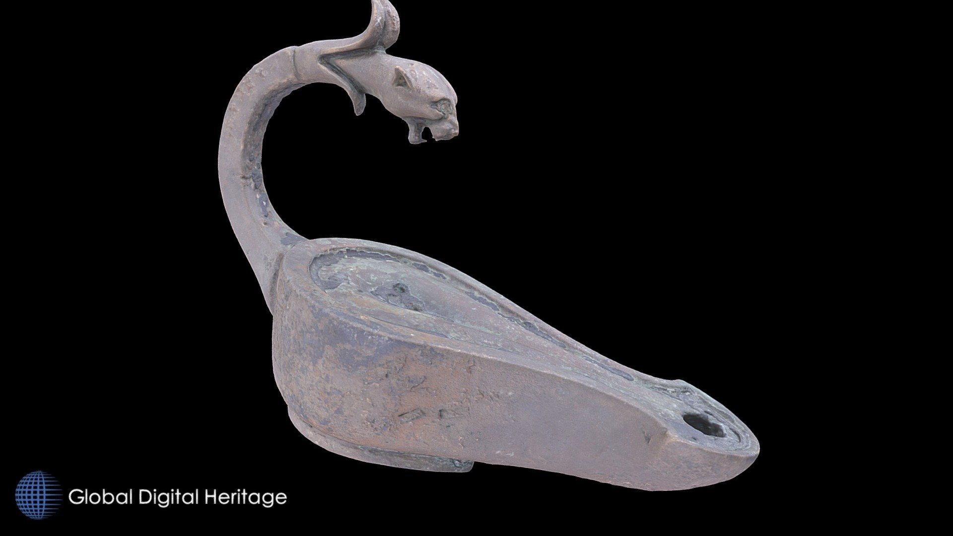 Bronze oil lamp, Camarina, Sicily