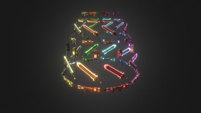 Bit Weapon Pack 3D Model