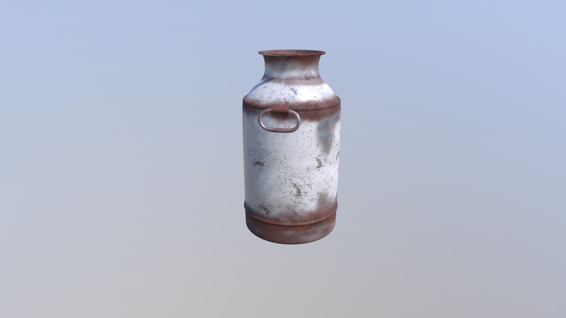 3D model Old Milk Can - This is a 3D model of the Old Milk Can. The 3D model is about a vase with a handle.